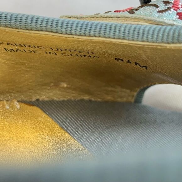 Hale Bob Bo Blue Glitter Heels Rhinestones Jewels Bows 8.5 Slides Mules - Picture 10 of 11